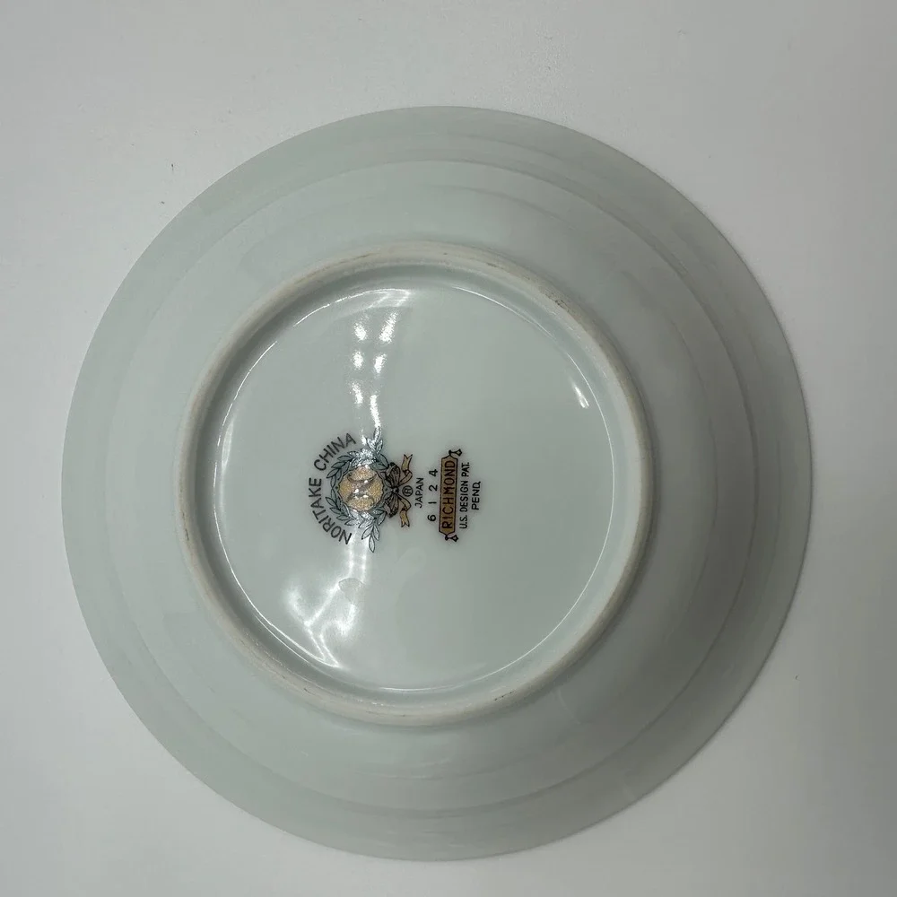 Noritake Richmond 6124 Fruit Bowls Gold Encrusted Rim White China Japan Set of 2